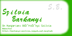 szilvia barkanyi business card